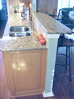 sink counter with island bar top